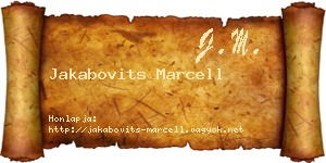 Jakabovits Marcell névjegykártya